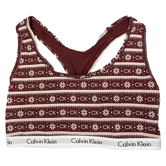 Calvin Klein Patterned Racerback Bralette - Picture 1 of 2